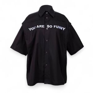 NATASHA ZINKO You Are So Funny Men's XL BUTTON DOWN Short Sleeve Shirt UNISEX